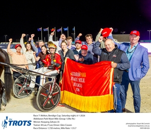 Keayang Zahara after winning the 2026 Maori Mile