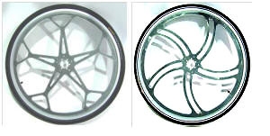 Whiplash Sniper (left) and Bladerunner (right) Sulky Wheels